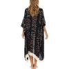 imageBack From Bali Womens Long Open Front Kimono Cardigan Boho Flowy Swimsuit Cover Up Summer Rayon Beach DusterBlack Ruins