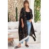 imageBack From Bali Womens Long Open Front Kimono Cardigan Boho Flowy Swimsuit Cover Up Summer Rayon Beach DusterBlack Ruins