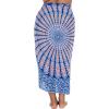 imageBack From Bali Womens Plus Size Sarong Swimsuit Cover Up Peacock Beach Wear Bikini Wrap Skirt with Coconut ClipBlue Pink