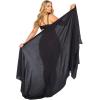 imageBack From Bali Womens Plus Size Sarong Swimsuit Cover Up Solid Beach Wear Bikini Wrap Skirt with Coconut ClipBlack