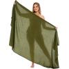 imageBack From Bali Womens Plus Size Sarong Swimsuit Cover Up Solid Beach Wear Bikini Wrap Skirt with Coconut ClipOlive
