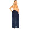 imageBack From Bali Womens Plus Size Sarong Wrap Solid Swimsuit Cover Up Pareo Bathing Suit Beach Skirt Coconut ClipNavy Blue