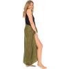 imageBack From Bali Womens Plus Size Sarong Wrap Solid Swimsuit Cover Up Pareo Bathing Suit Beach Skirt Coconut ClipOlive