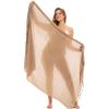 imageBack From Bali Womens Plus Size Sarong Wrap Solid Swimsuit Cover Up Pareo Bathing Suit Beach Skirt Coconut ClipTaupe