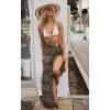 imageBack From Bali Womens Print Sarong Coverup Swimsuit Pareo with Boho Fringe ampamp Coconut Clip  Wrap Skirt or Beach ShawlBlack