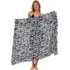 imageBack From Bali Womens Print Sarong Wrap Swimsuit Beach Pareo Skirt Cover Up with Coconut ClipAbstract Black