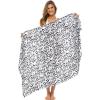 imageBack From Bali Womens Print Sarong Wrap Swimsuit Beach Pareo Skirt Cover Up with Coconut ClipAbstract White