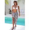 imageBack From Bali Womens Print Sarong Wrap Swimsuit Beach Pareo Skirt Cover Up with Coconut ClipAbstract White
