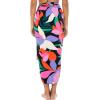imageBack From Bali Womens Print Sarong Wrap Swimsuit Beach Pareo Skirt Cover Up with Coconut ClipPop Floral Black