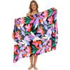 imageBack From Bali Womens Print Sarong Wrap Swimsuit Beach Pareo Skirt Cover Up with Coconut ClipPop Floral Black