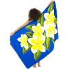 imageBack From Bali Womens Sarong Coverup Hand Painted Flower Swimsuit Wrap Skirt Beach Pareo with Coconut ClipBlue