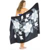 imageBack From Bali Womens Sarong Coverup Hand Painted Flower Swimsuit Wrap Skirt Beach Pareo with Coconut ClipFrangipani Black