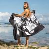 imageBack From Bali Womens Sarong Coverup Hand Painted Flower Swimsuit Wrap Skirt Beach Pareo with Coconut ClipFrangipani Black