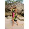 imageBack From Bali Womens Sarong Coverup Hand Painted Flower Swimsuit Wrap Skirt Beach Pareo with Coconut ClipHibiscus Black