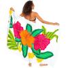 imageBack From Bali Womens Sarong Coverup Hand Painted Flower Swimsuit Wrap Skirt Beach Pareo with Coconut ClipHibiscus White