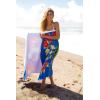 imageBack From Bali Womens Sarong Coverup Hand Painted Flower Swimsuit Wrap Skirt Beach Pareo with Coconut ClipHummingbird Black