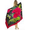 imageBack From Bali Womens Sarong Coverup Hand Painted Flower Swimsuit Wrap Skirt Beach Pareo with Coconut ClipHummingbird Black