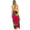 imageBack From Bali Womens Sarong Coverup Hand Painted Flower Swimsuit Wrap Skirt Beach Pareo with Coconut ClipHummingbird Black