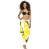 imageBack From Bali Womens Sarong Coverup Hand Painted Flower Swimsuit Wrap Skirt Beach Pareo with Coconut ClipWhite