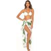 imageBack From Bali Womens Sarong Swimsuit Cover Up Floral Hibiscus Sequins Beach Wear Bikini Wrap Skirt with Coconut ClipGreen