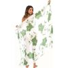 imageBack From Bali Womens Sarong Swimsuit Cover Up Floral Hibiscus Sequins Beach Wear Bikini Wrap Skirt with Coconut ClipGreen