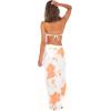 imageBack From Bali Womens Sarong Swimsuit Cover Up Floral Hibiscus Sequins Beach Wear Bikini Wrap Skirt with Coconut ClipPeach