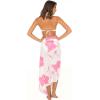 imageBack From Bali Womens Sarong Swimsuit Cover Up Floral Hibiscus Sequins Beach Wear Bikini Wrap Skirt with Coconut ClipPink