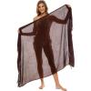 imageBack From Bali Womens Sarong Wrap Swimsuit Cover Up Solid Beach Pareo Bathing Suit Skirt Coconut Tie ClipBrown