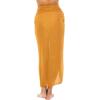 imageBack From Bali Womens Sarong Wrap Swimsuit Cover Up Solid Beach Pareo Bathing Suit Skirt Coconut Tie ClipCaramel