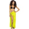 imageBack From Bali Womens Sarong Wrap Swimsuit Cover Up Solid Beach Pareo Bathing Suit Skirt Coconut Tie ClipLime