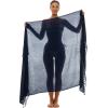 imageBack From Bali Womens Sarong Wrap Swimsuit Cover Up Solid Beach Pareo Bathing Suit Skirt Coconut Tie ClipNavy