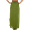 imageBack From Bali Womens Sarong Wrap Swimsuit Cover Up Solid Beach Pareo Bathing Suit Skirt Coconut Tie ClipOlive