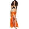 imageBack From Bali Womens Sarong Wrap Swimsuit Cover Up Solid Beach Pareo Bathing Suit Skirt Coconut Tie ClipOrange