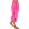 imageBack From Bali Womens Sarong Wrap Swimsuit Cover Up Solid Beach Pareo Bathing Suit Skirt Coconut Tie ClipPink