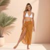 imageBack From Bali Womens Sarong Wrap Swimsuit Cover Up Solid Beach Pareo Bathing Suit Skirt Coconut Tie ClipPink