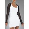 imageBack From Bali Womens Sheer Arm Cover Shrug Long Sleeve Open Front Cropped Mesh Bolero CardiganBlack