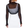 imageBack From Bali Womens Sheer Arm Cover Shrug Long Sleeve Open Front Cropped Mesh Bolero CardiganBlack