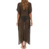 imageBack From Bali Womens Sheer Long Swimsuit Cover Up Sexy Pullover Metallic Mesh Knit Beach PonchoBlack Gold