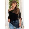imageBack From Bali Womens Sheer Poncho Shrug Bolero Lightweight Summer Shrug Pullover SweaterBlack