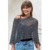imageBack From Bali Womens Sheer Poncho Shrug Bolero Lightweight Summer Shrug Pullover SweaterBlack Silver