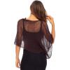 imageBack From Bali Womens Sheer Poncho Shrug Bolero Lightweight Summer Shrug Pullover SweaterBrown