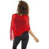 imageBack From Bali Womens Sheer Poncho Shrug Bolero Lightweight Summer Shrug Pullover SweaterFiesta Red