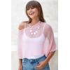 imageBack From Bali Womens Sheer Poncho Shrug Bolero Lightweight Summer Shrug Pullover SweaterLight Pink