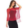 imageBack From Bali Womens Sheer Poncho Shrug Bolero Lightweight Summer Shrug Pullover SweaterRed