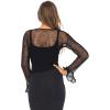 imageBack From Bali Womens Sheer Shrug Bolero Long Sleeves Cropped Cardigan Lite Bell SleevesBlack