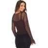 imageBack From Bali Womens Sheer Shrug Bolero Long Sleeves Cropped Cardigan Lite Bell SleevesBrown