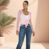 imageBack From Bali Womens Sheer Shrug Bolero Long Sleeves Cropped Cardigan Lite Bell SleevesCreamOff White