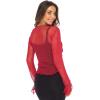 imageBack From Bali Womens Sheer Shrug Bolero Long Sleeves Cropped Cardigan Lite Bell SleevesRed