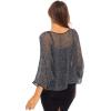 imageBack From Bali Womens Sheer Shrug Dressy Poncho Top Lightweight Mesh Knit Sweater Dolman SleevesBlack Silver