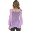imageBack From Bali Womens Sheer Shrug Dressy Poncho Top Lightweight Mesh Knit Sweater Dolman SleevesLavender
